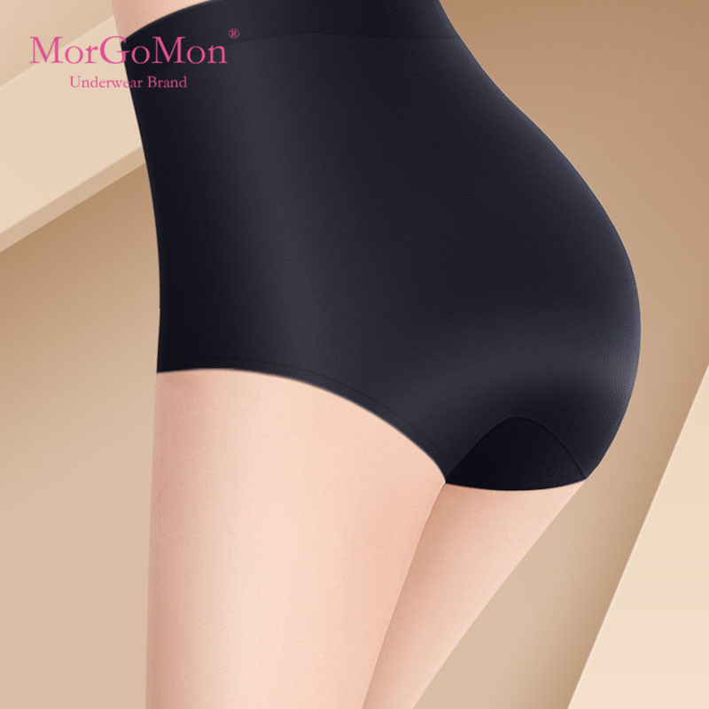 MORGOMON Underwear Women 3 Piece Light Luxury Unscented Ice Silk One-piece Thin Tapping High Waist breifs XJY73