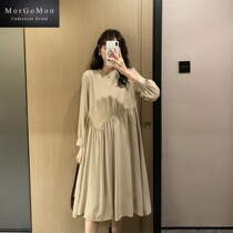 MORGOMON gestational workplace pregnant women with dress and autumn clothing spicy moms fashion briefs for big code skirts LL0811