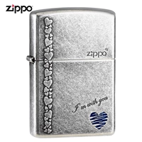 zippo Официальный флагманский магазин более легкого магазина, более легкий Zippo подлинный Zhibao's Men's Ancient Silver Blue Heart ZBT-8