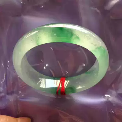 Jade Bracelet Ice Floating Flower Natural Burmese Glass Jade Bracelet Wide Edition Women with Certificate