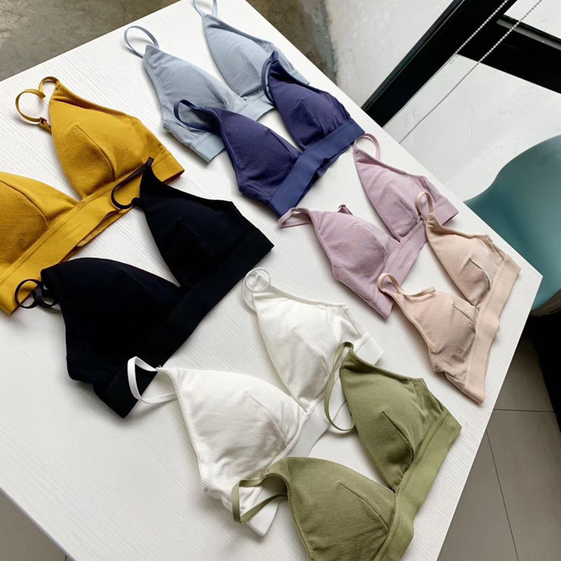 British Ja Ultra-Thin Cup Wire-Free Bra, French Elegant Morandi Color, Comfortable, Breathable, Seamless Underwear