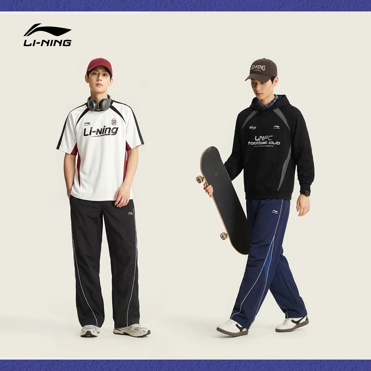 Li Ning, спортивные брючки для мужчин повседневные для отдыха, свободный прямой крой