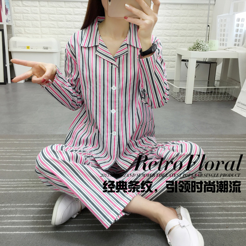Hospital uniform Women's hospital clothes Short sleeve hospital uniform Men's long sleeve vertical stripe cotton patient suit pajamas