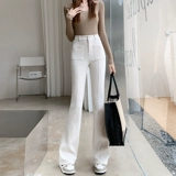 Белые штаны-клёш, летние штаны, бархатный вельветовый бархат, высокая талия