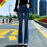 Штаны-клёш, штаны, осенние джинсы, ретро труба, коллекция 2021, по фигуре, свободный прямой крой