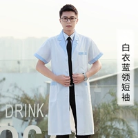 Белый синий -Коллар (мужские короткие рукава)