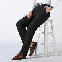 Western Pants Mens Middle-aged Men Casual Pants Loose Straight Drum Autumn Winter Thick middle aged high waist Business Dad pants