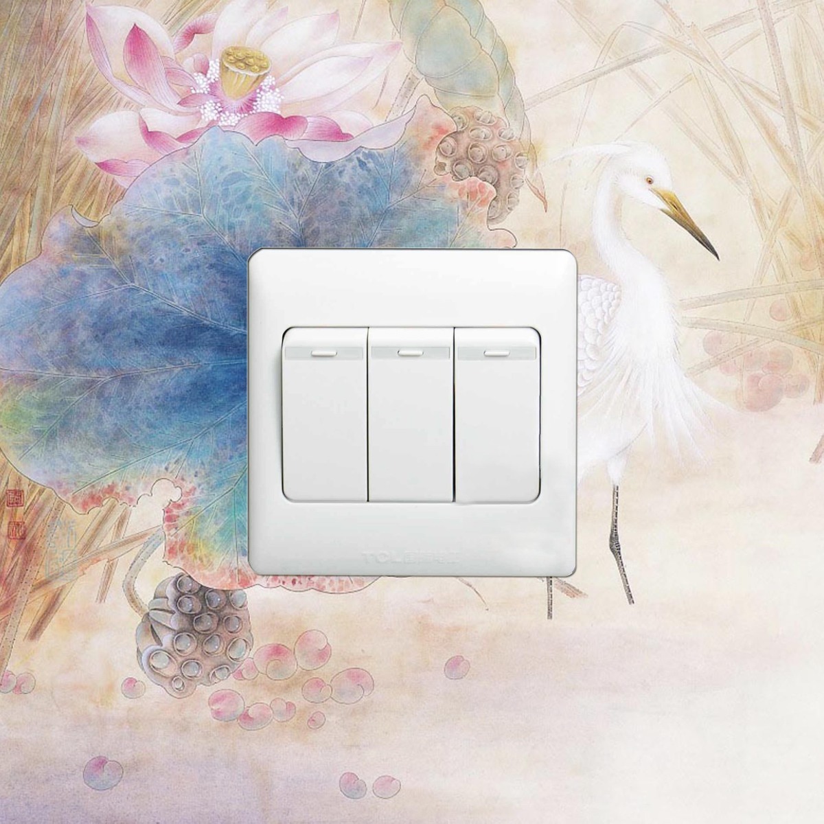 7 Chinese style switch stickers, switch glass cover wall stickers, creative switch socket stickers, switch decorative cover