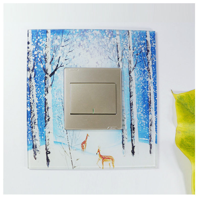 Modern crystal switch patch minimalist protective wall sticker Animals socket cover closed fire with 7