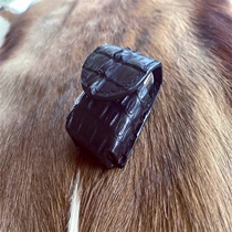 Handmade leather goods customized various brands of lighters black crocodile tailbone ZP protective cover wear belt universal genuine leather