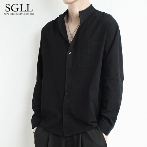 Рубашка, летняя куртка для отдыха, свободный крой, китайский стиль, из хлопка и льна