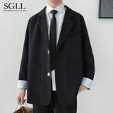 Трендовый брендовый пиджак классического кроя для отдыха, куртка, униформа, комплект, в корейском стиле, оверсайз