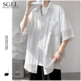 Шелковая летняя рубашка, черная униформа для отдыха, куртка, изысканный стиль