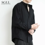 Рубашка, летняя куртка для отдыха, свободный крой, китайский стиль, из хлопка и льна