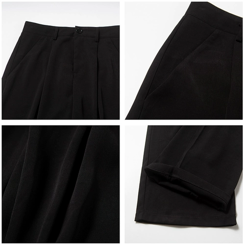 Мужские черные осенние штаны, повседневные брюки, костюм, свободный прямой крой