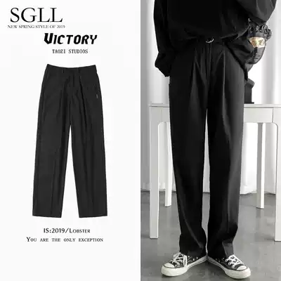 Men's pants summer thin Tide pants falling wide leg pants straight loose autumn casual pants pants men