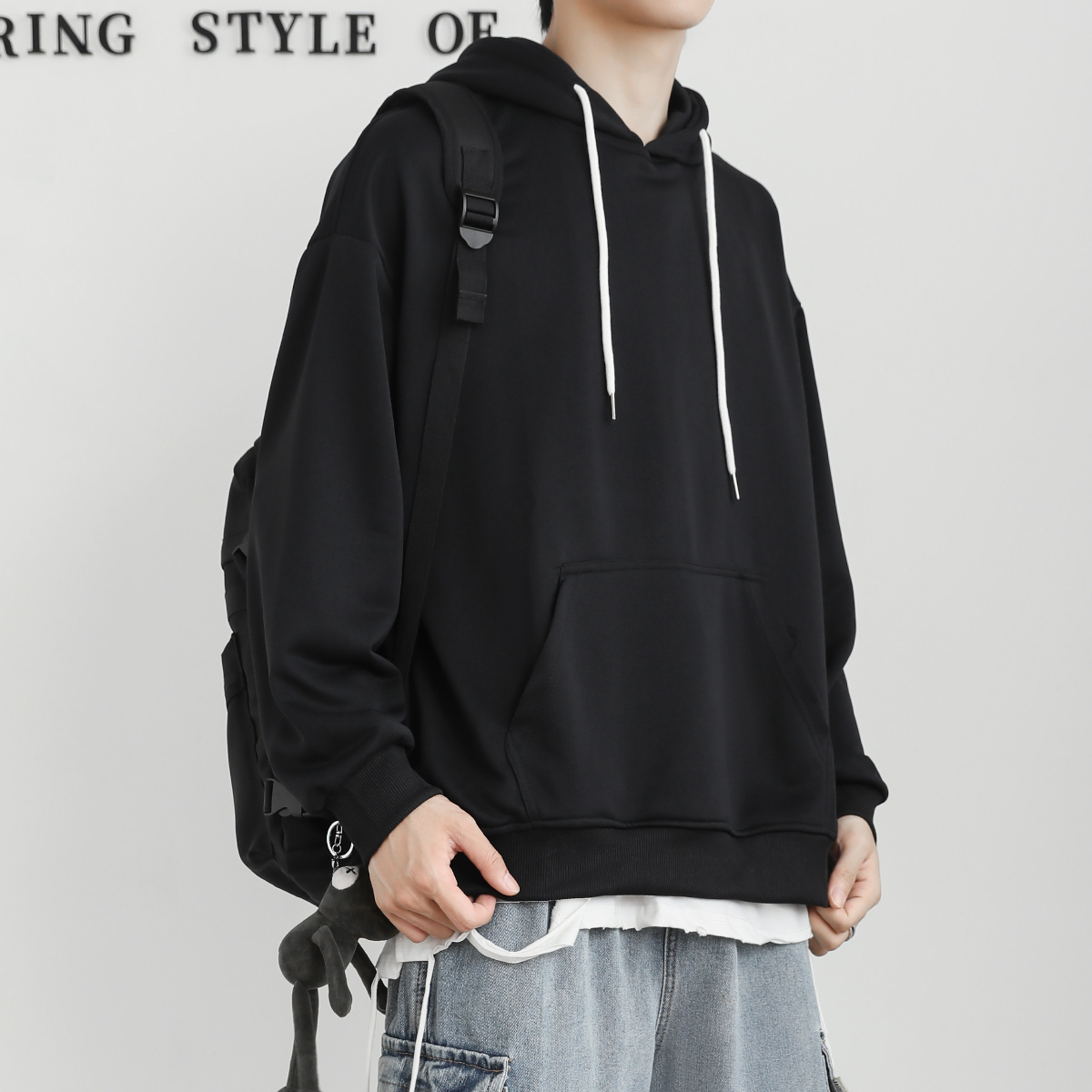 Even cap sports jersey men's boomers loose spring autumn season money oversize pure color large size men's boomer white coat