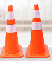 30CM Rubber Road Cone EVA Reflective Road Cone Conical Square Cone Ice Cream Ice Cream Bucket Safety Caution Post PVC Plastic Road Cone