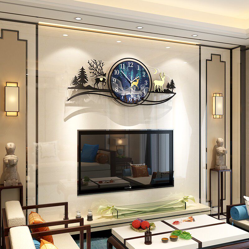 Nordic living room TV background decoration wall creative pendant dining room hanging wall modern simple light luxury deer head wall hanging