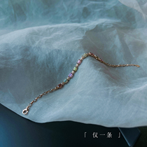 Can bring a lifetime of jewelry only 1 ding grade 18K gold glass body rainbow tourmaline bracelet female