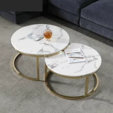 Нордический мраморный журнальный столик Комбинация современного стиля из нержавеющей стали круглое кофейное столик комбинация простые золотые чайные стол