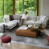 Nordic fabric sofa Italian style leisure integrated living room villa light luxury modern down sofa can be removed and washed
