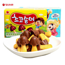 South Korea Imported Food Good Limate Yellow Mushroom Biscuit Chocolate Biscuit 50g Children snacks with little mushroom power