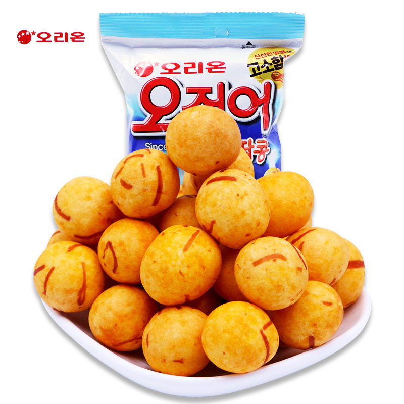 Korea Imported Good Limate Squid Peanuts Ball 98g Office Casual Puffed Snacks Tasty Little Snack