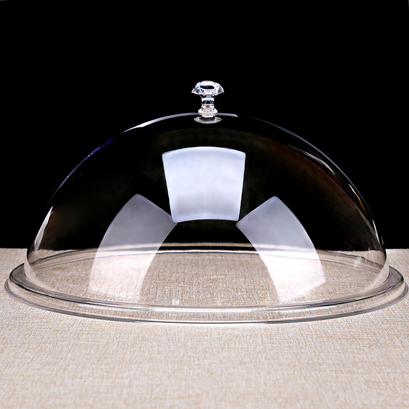 Transparent round cake cover bread cover Snack Hood PC Acrylic Food Cover Dust-Proof Tray Lid Meal Cover Vegetable Lid