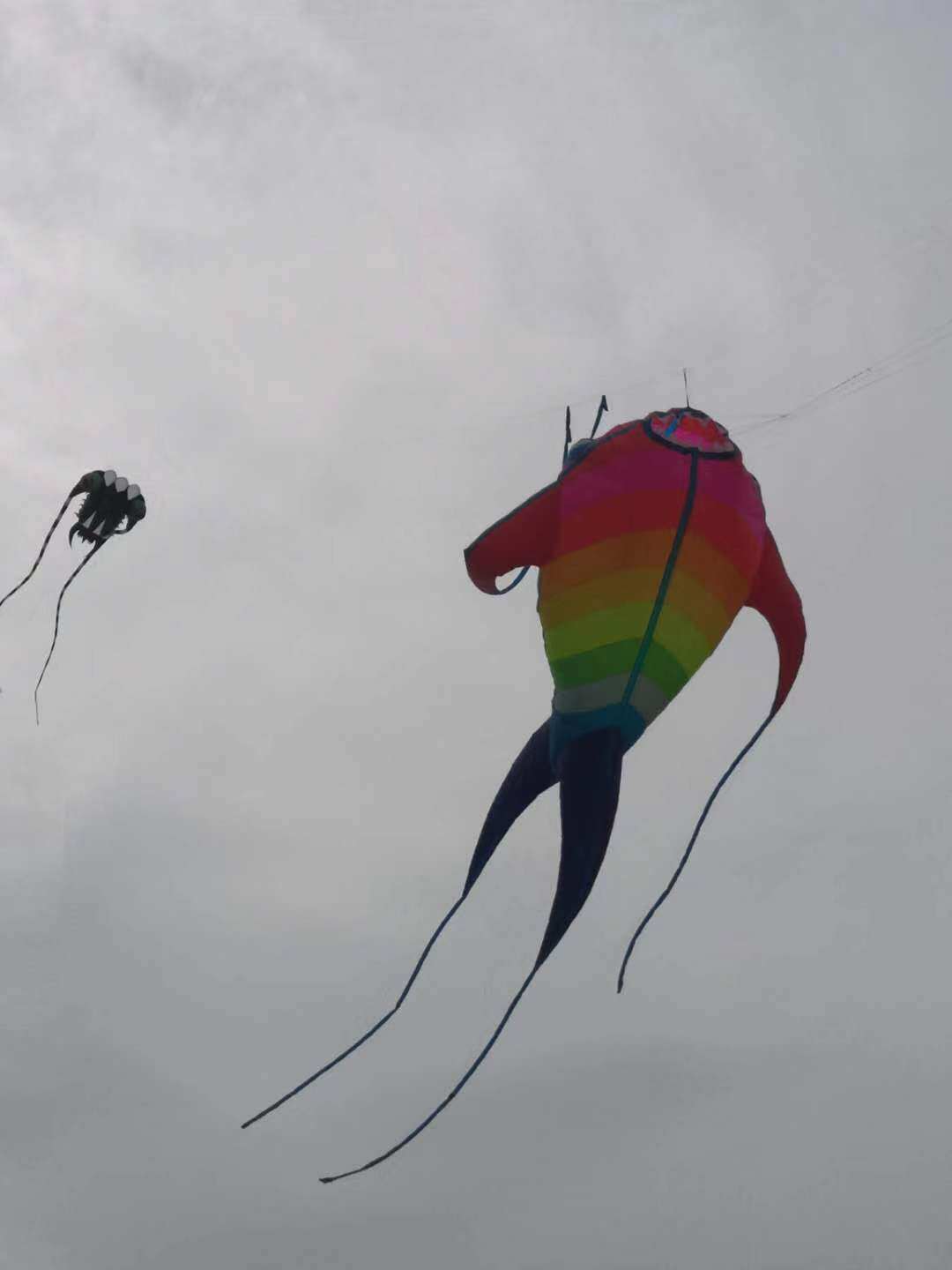 Large soft skeleton-free three-dimensional kite sea monster fish pendant