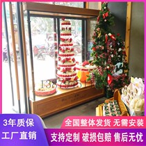 Bread model cabinet multi-layer birthday cake model display cabinet glass cabinet donut table bakery shelf