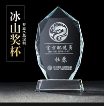 Medal Crystal Authorization Iceberg Agents Hire Book Franchise Certificate Honors Badge Embroidered production Crystal Trophy Custom