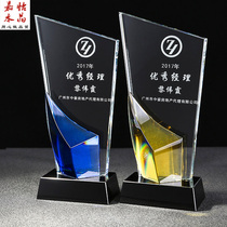 Crystal Trophy Medal Upscale Licensing Iceberg Gold Dovetail Blade Customized Spot Annual Meeting Trophy Gift