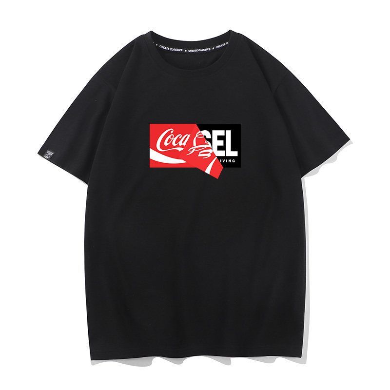 Coca-Cola Short-Sleeve T-Shirt Unisex Co-Branded Coke World Cup Pure Cotton Loose Fit Sports Plus Size Couple Half-Sleeve Trendy Coca-Cola Short-Sleeve T-Shirt Unisex Co-Branded Coke World Cup Pure Cotton Loose Fit Sports Plus Size Couple Half-Sleeve Trendy