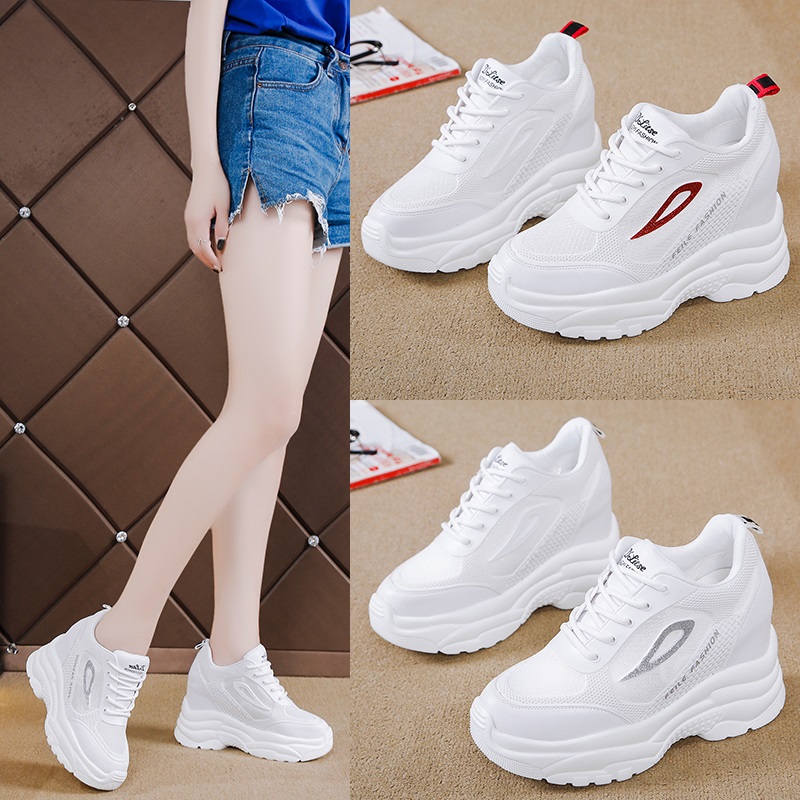 Small White Shoes Woman 2022 Xia Inner Heightening Net Face Breathable accessories Andromeda Women's Thick Bottom Sports Casual Shoes