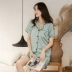 Ice Silk Pyjama Nữ mùa hè ngắn tay bảy quần cao cấp mùa xuân mùa xuân mùa xuân mô phỏng lụa dịch vụ nhà 2021 Mới do ngu Giống cái