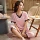 Ice Silk Pyjama Nữ mùa hè ngắn tay bảy quần cao cấp mùa xuân mùa xuân mùa xuân mô phỏng lụa dịch vụ nhà 2021 Mới