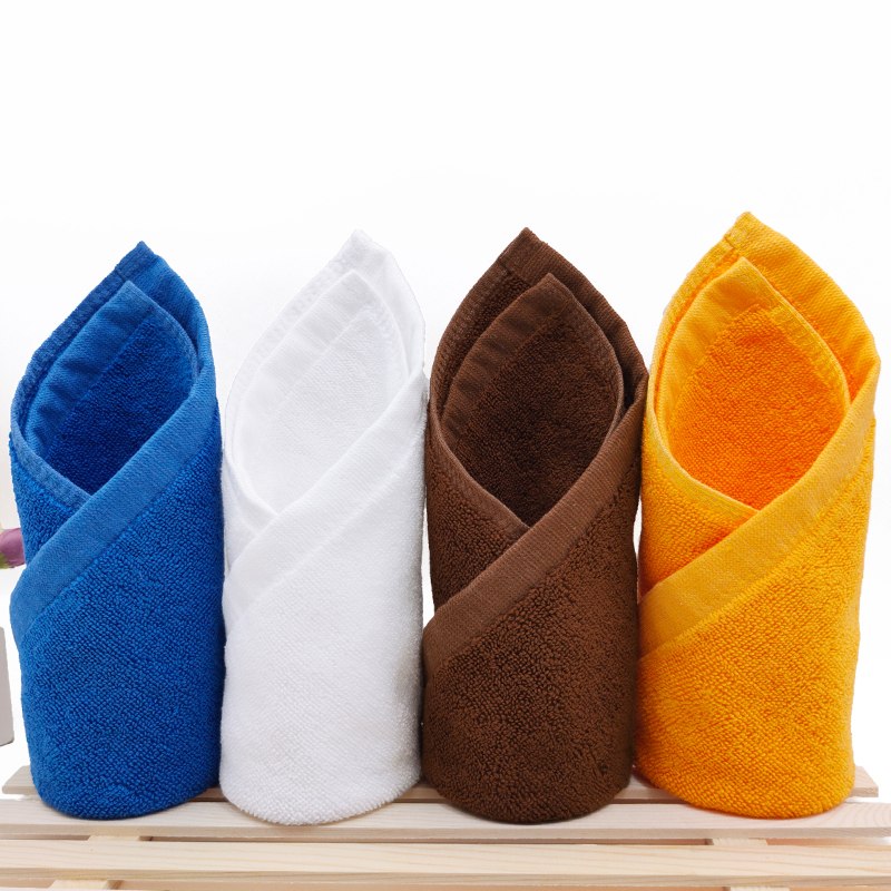 Pure Cotton Blue Square Towel for Catering and Kitchen, Thick and Absorbent, Suitable for Hotel Rooms, All-Cotton Small Towel, White, Coffee, Orange Cleaning Cloth