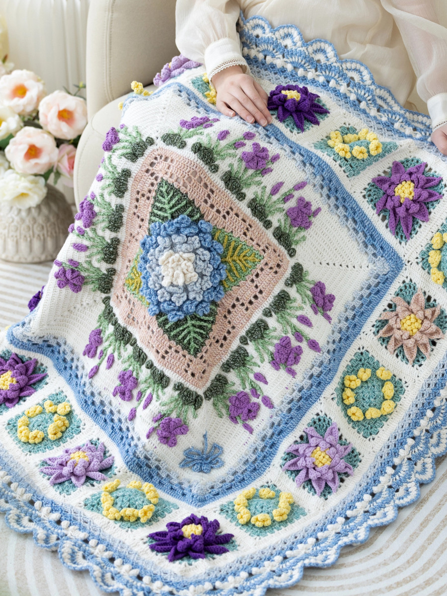 Sister Su Su’s early summer garden blanket handmade DIY crochet cotton blanket wool ball homemade material package