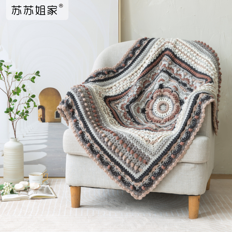 Sister Su Su's Cream Mousse Blanket Handmade DIY Crochet Blanket Yarn Ball LAOSHU Material Kit