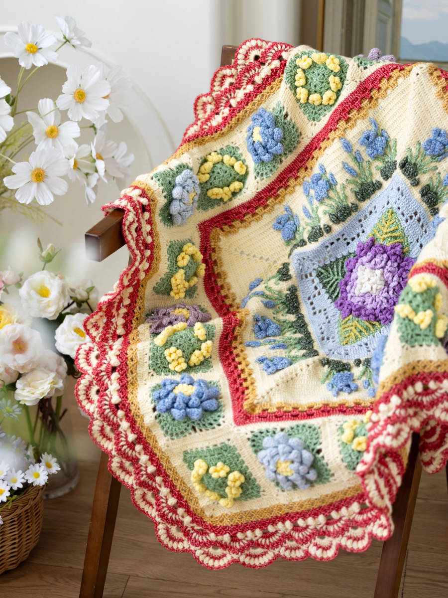 Sister Su Su’s early summer garden blanket handmade DIY crochet cotton blanket wool ball homemade material package