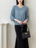 Sister Su Su's bird feather blouse handmade diy stick needle lace linen half-sleeved wool ball material package