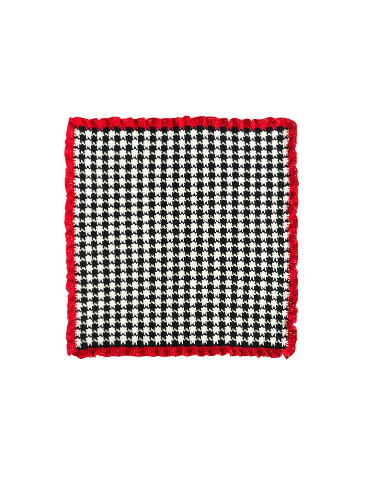 Sister Su Su’s houndstooth blanket to pass the time, handmade diy crochet thick wool blanket material package