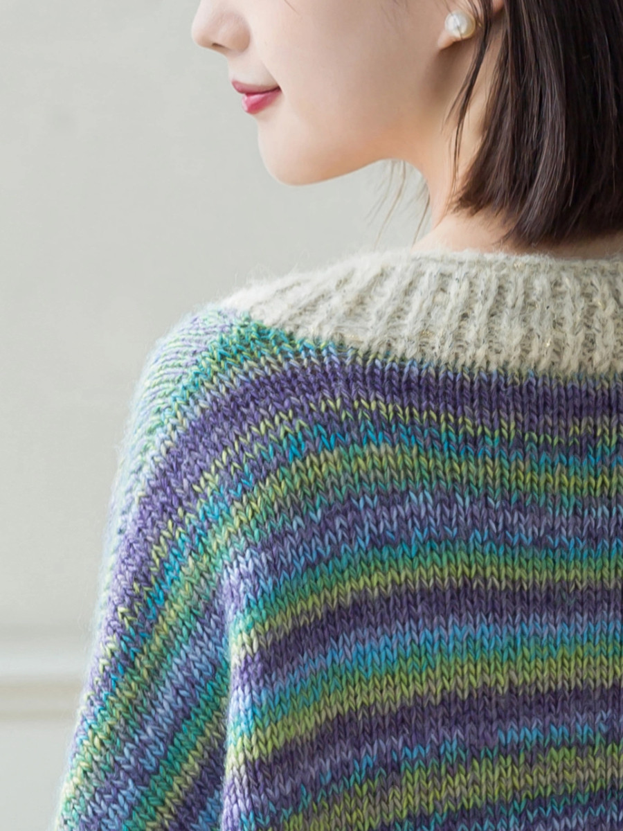 Sister Su Su’s deep-sea gradient cardigan handmade diy clothes top stick knitting wool ball material package