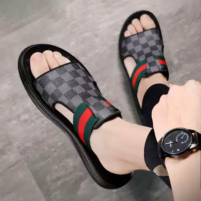 2021 new trend personality breathable men's slippers deodorant sandals summer outside casual non-slip sandals