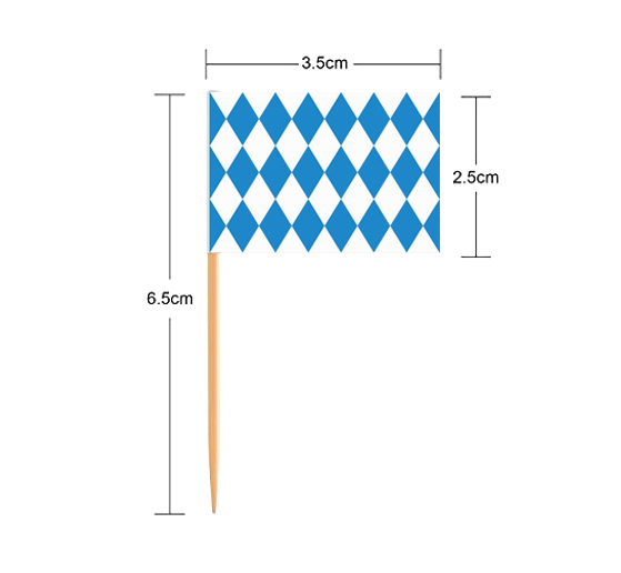 Supply Blue and White plate tooth flag Bavarian beer fed fruit sign in Munich, Germany, 100 full