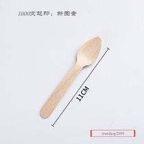 95mm disposable ice spoon wooden spoon wooden ice cream spoon small spoon full of new store custom logo