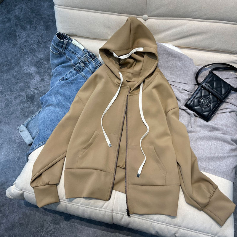 Han Edition customized 2022 Fat MM plug air cotton pure color coat female large - code loose casual tops