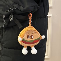 ins cute cartoon burger coin purse versatile storage bag new bag pendant Japanese keychain high value