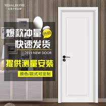 Bedroom door suit door Modern simple ecological door Solid wood composite room door Custom wooden door Paint interior door